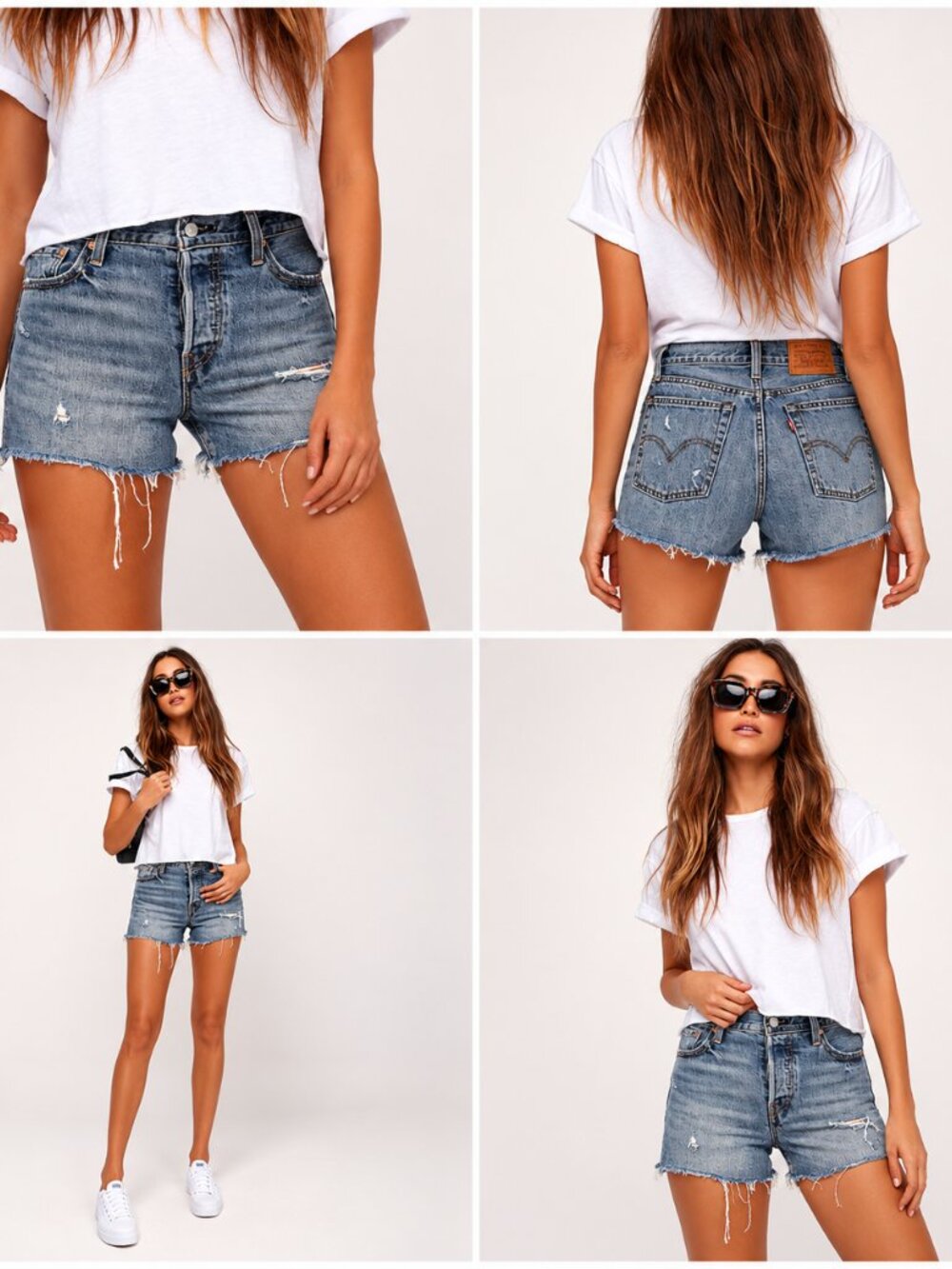 Levi’s Wedgie Fit Distressed Denim Cutoff Shorts - Picture 4 of 13